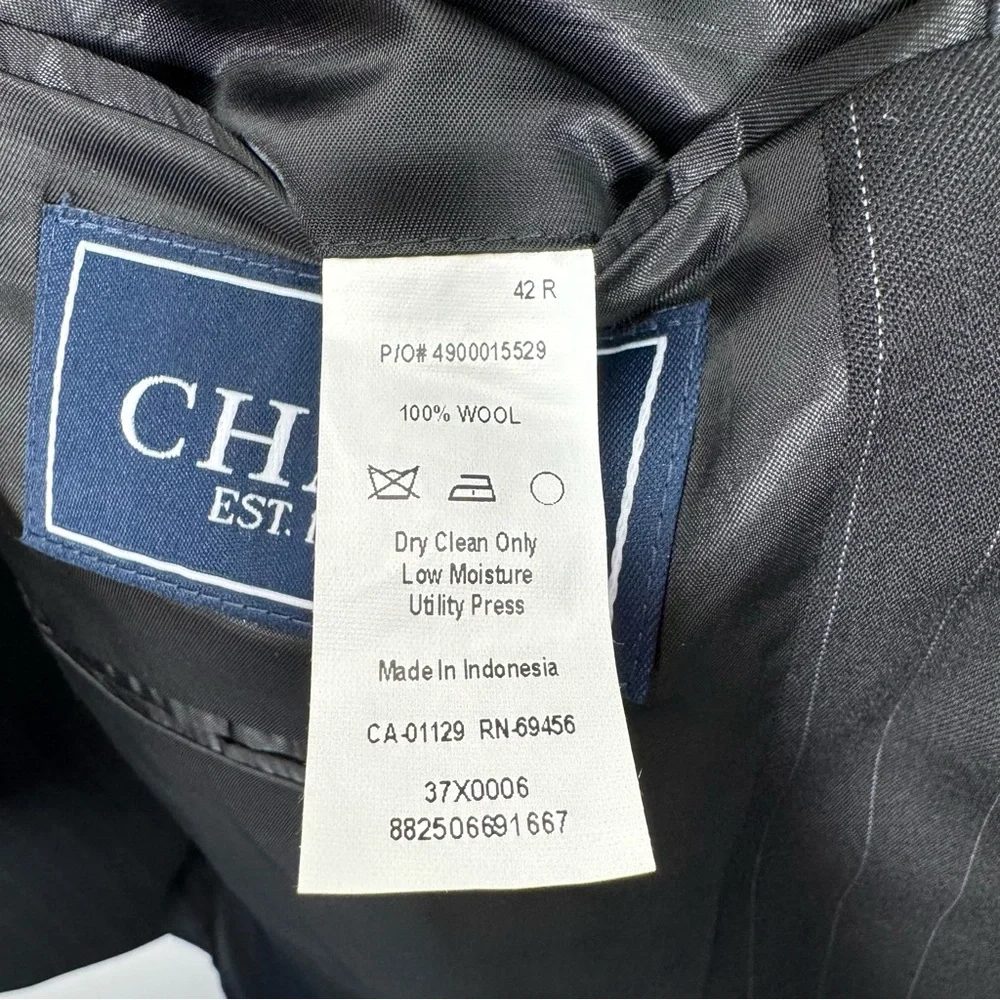 Chaps 3 Button Black Blazer 100% Wool Size 42R‎